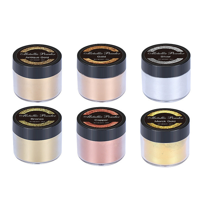 Wholesale 6-color 20ML Bottle DIY Crystal Dropper Coating with Mica Powder, Nail Polish, Metal Powder